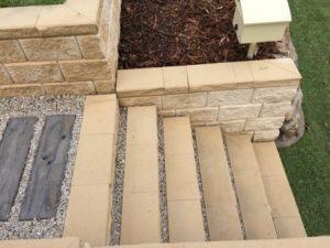Heron steps-retaining wall - Landscaping steps in block work - stair case Brisbane Queensland