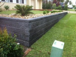 Brisbane Landscapers heron block retaining wall project