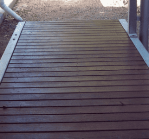 timber landscaped boardwalk