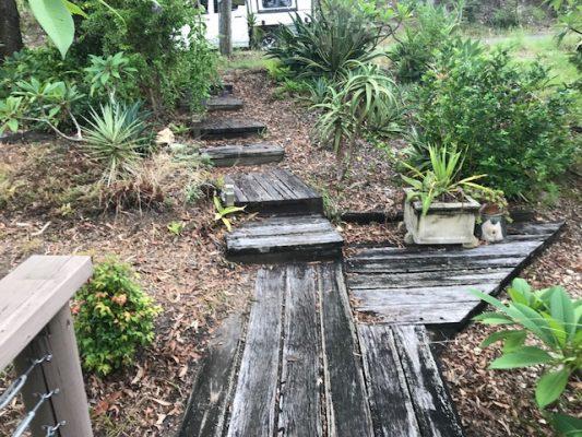Landscape stairs before landscaping