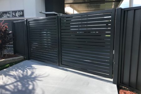 Landscaping Brisbane - Aluminium screen - Gate - Colourbond panel