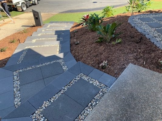 Landscape steps - Landscape entrance - Brisbane landscaping project