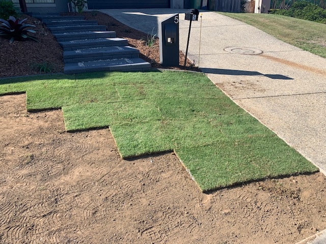 Brisbane landscapers laying turf
