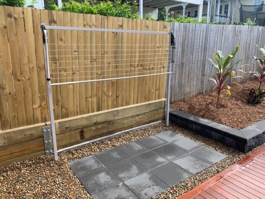 Clothes line and clothes line area paving - North brisbane Landscaping