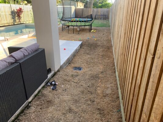 backyard before landscaping Brisbane