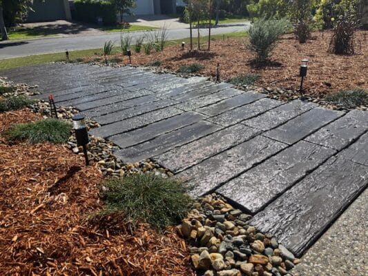 Timberstone entrance path - Bribie island landscaping