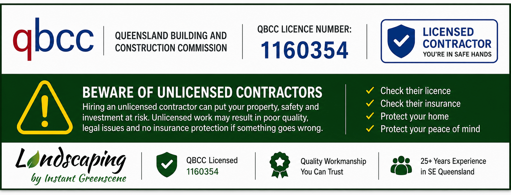 QBCCC Licensed Landscape Contractor QBCCC Licensed Landscape Contractor